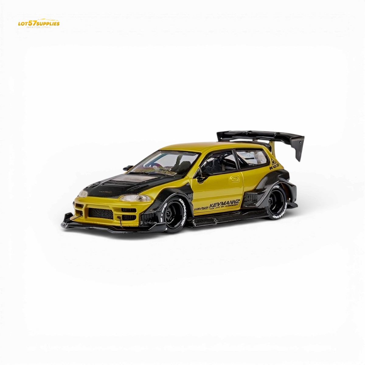 DCM Kevmannz Civic EG Ver.1 Gold Carbon Fiber Long Tail 1:64
