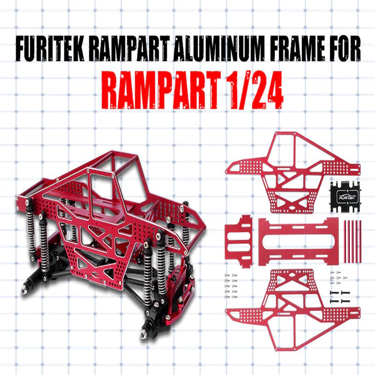 FURITEK FUR-2142 Rampart Aluminum Frame – (RED)