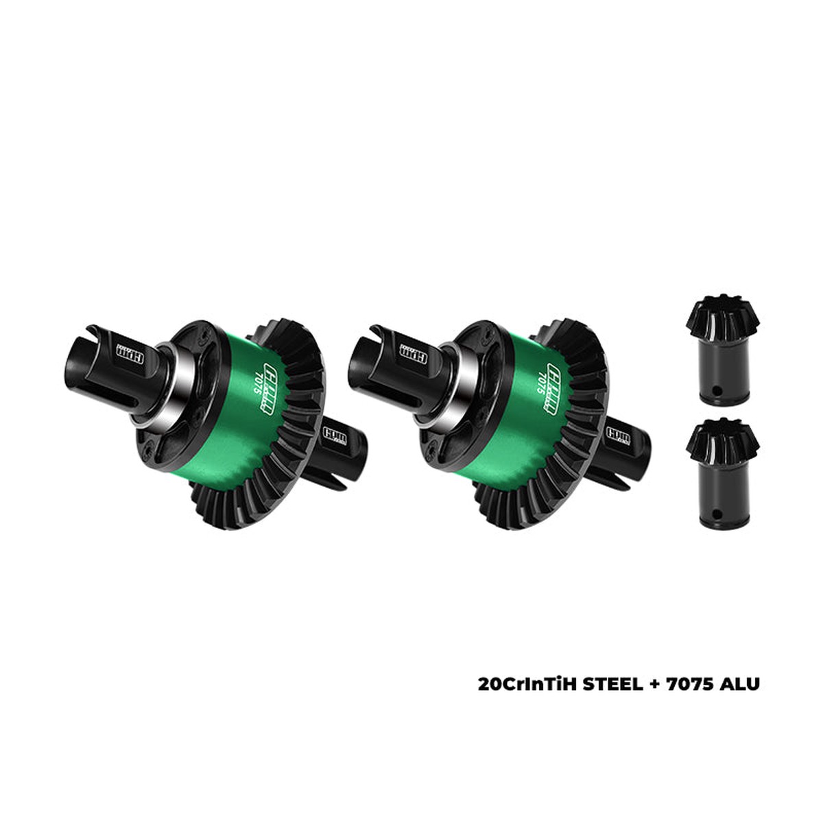GPM RACING,ARRMA-KRATON OUTCAST (No Diffs Oil) 20CrInTiH STEEL + 7075 ALLOY FRONT & REAR COMPLETE DIFFERENTIAL 30/9T MAKX0930S/2