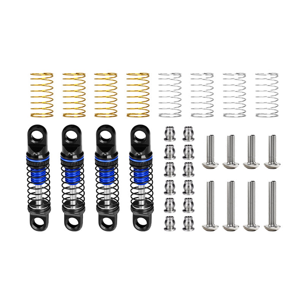 GPM RACING,AXIAL-SCX30 4X4 RTR ALLOY ADJUSTABLE SHOCK SET (4) 22 MM AXIAL 1/30 SCX30 FORD BRONCO SCX30 JEEP WRANGLER JLU SCX30/22FR