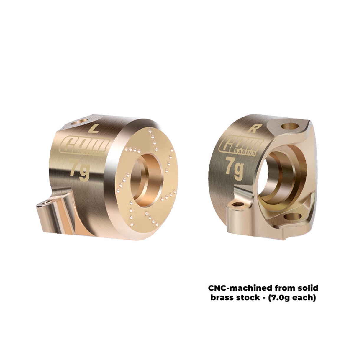 GPM RACING,AXIAL-SCX30 4X4 RTR BRASS FRONT STEERING BLOCKS (STEERING KNUCKLES) (7G) SCX30/21X