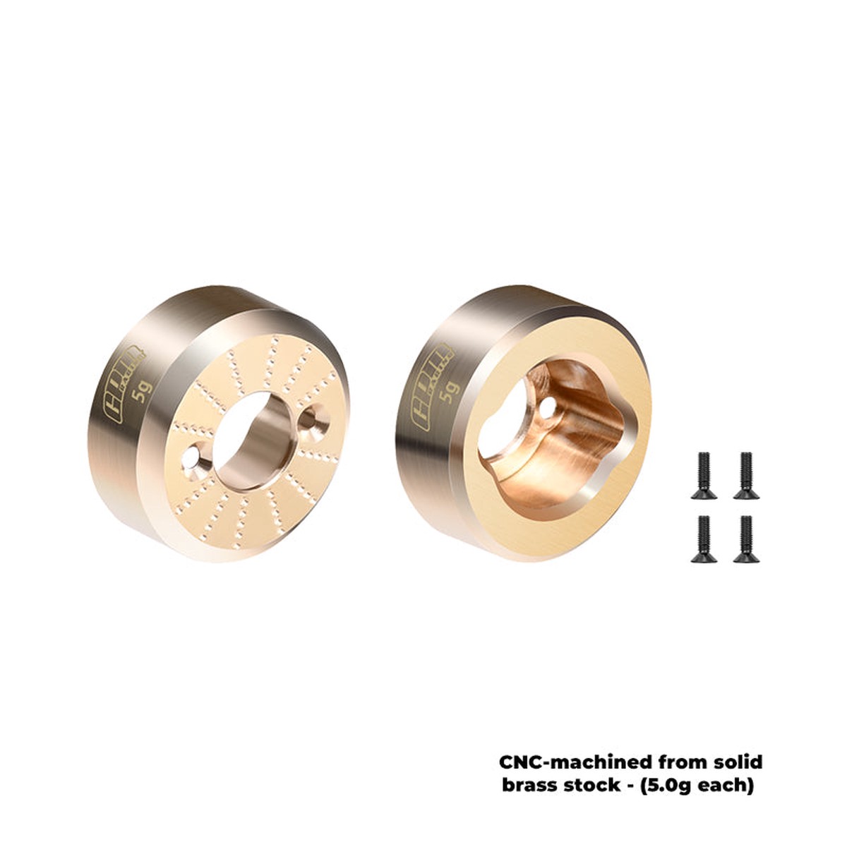 GPM RACING,AXIAL-SCX30 4X4 RTR BRASS REAR HUB (5G)-2PCS SCX30/22X