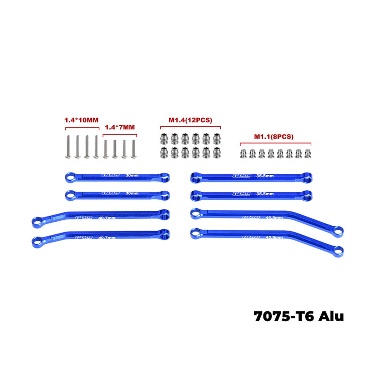 GPM RACING,AXIAL-SCX30 7075-T6 ALLOY FRONT & REAR LINK SET SCX30/160