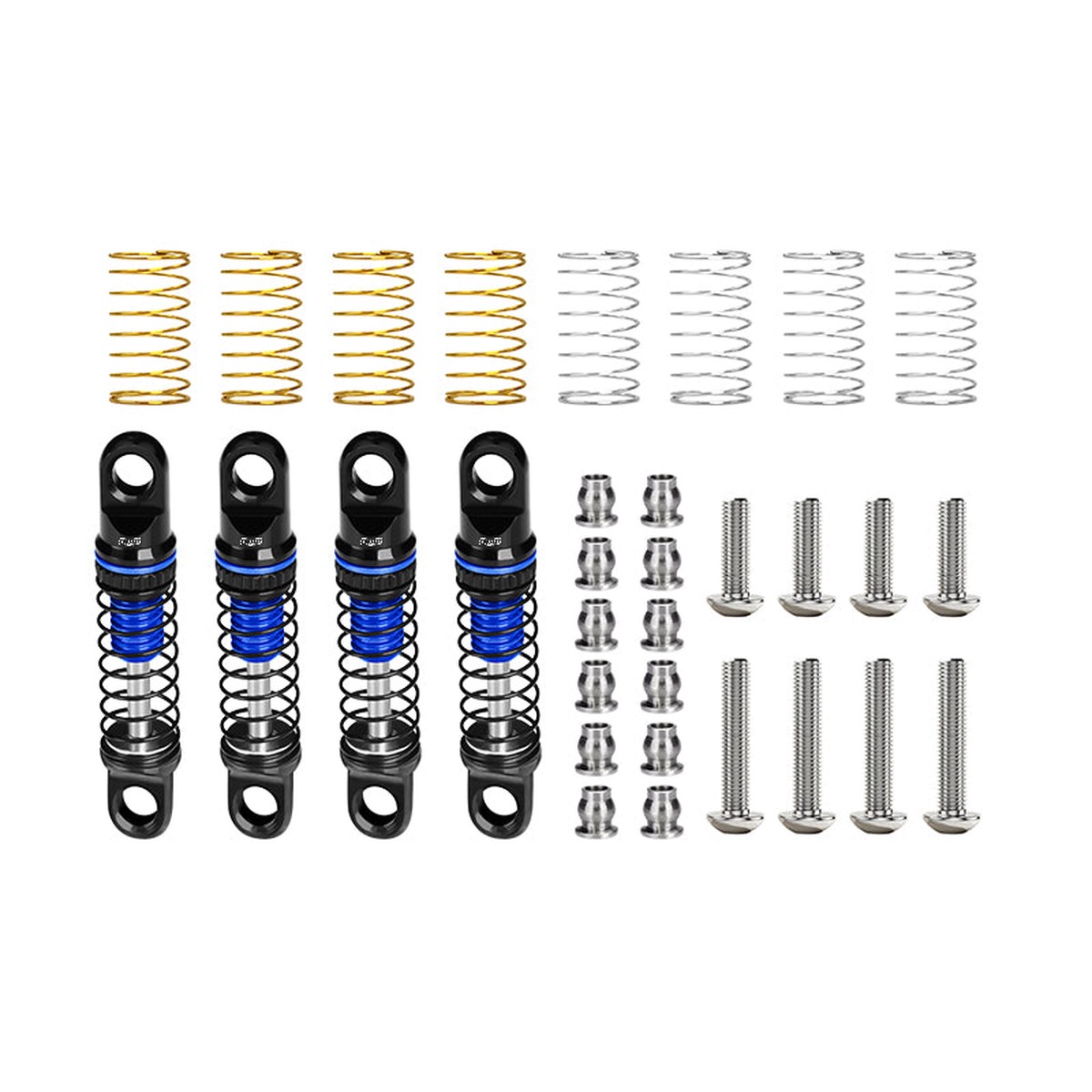 GPM RACING,AXIAL-SCX30 ALLOY ADJUSTABLE SHOCK SET 26MM (4) SCX30/26FR
