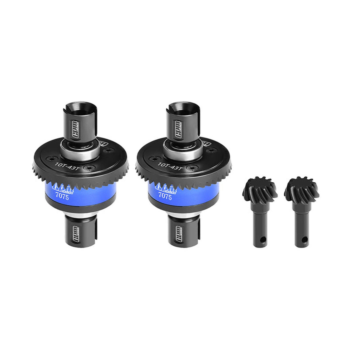 GPM RACING,TRAXXAS-SLEDGE MONSTER (No Diffs Oil) 20CrMnTi STEEL + 7075 ALLOY 10/43T FRONT & REAR COMPLETE DIFFERENTIAL SLE1043S/2