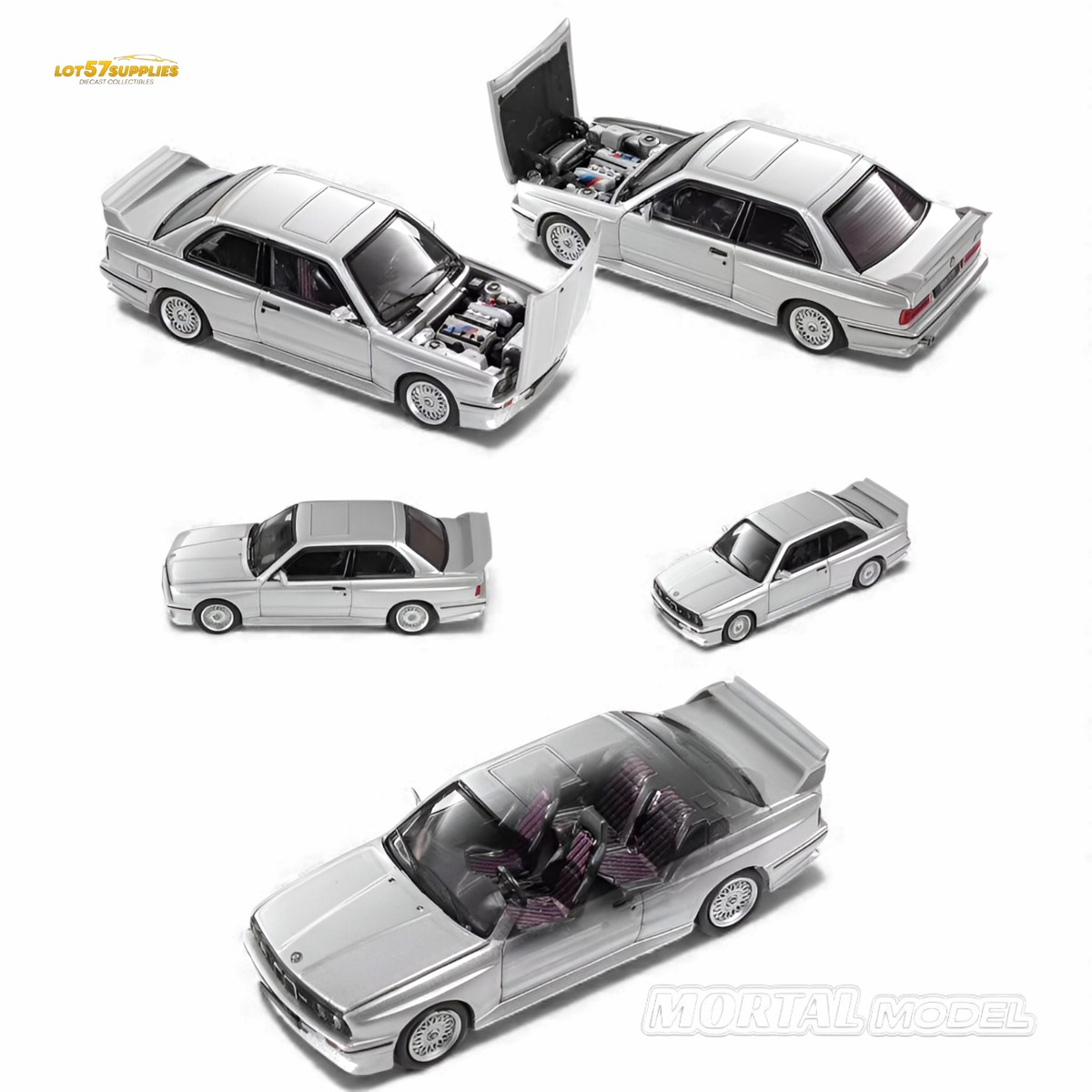 Mortal BMW E30 M3 Silver Gray 1:64