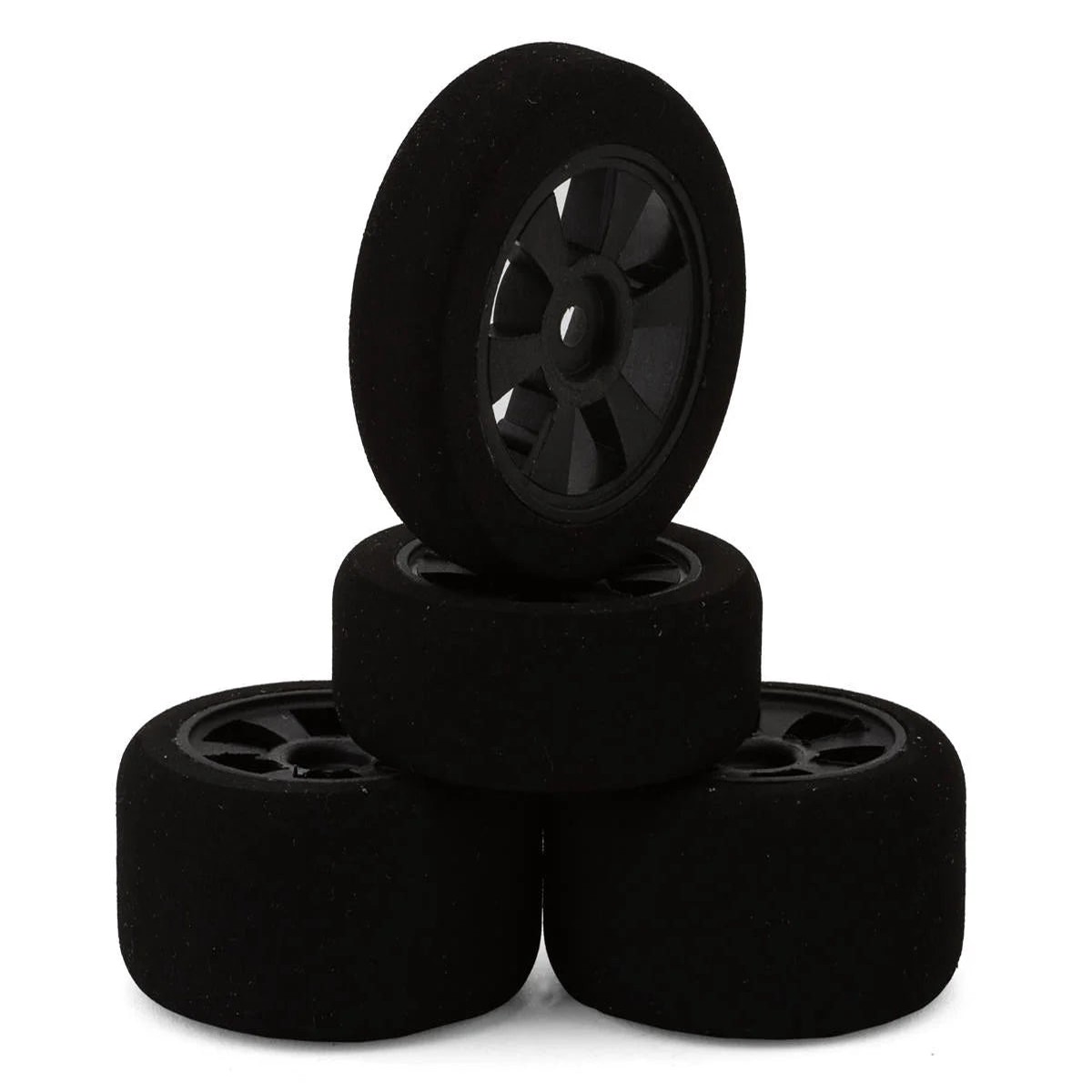 NEXX Racing NX-555-2-B Losi Micro-B Pre-Mounted Foam Tires w/Spoked Wheels (Black) (4)