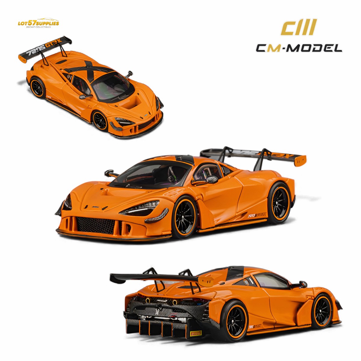 (Pre-Order) CM Model McLaren 720S GT3X Papaya Orange 1:64