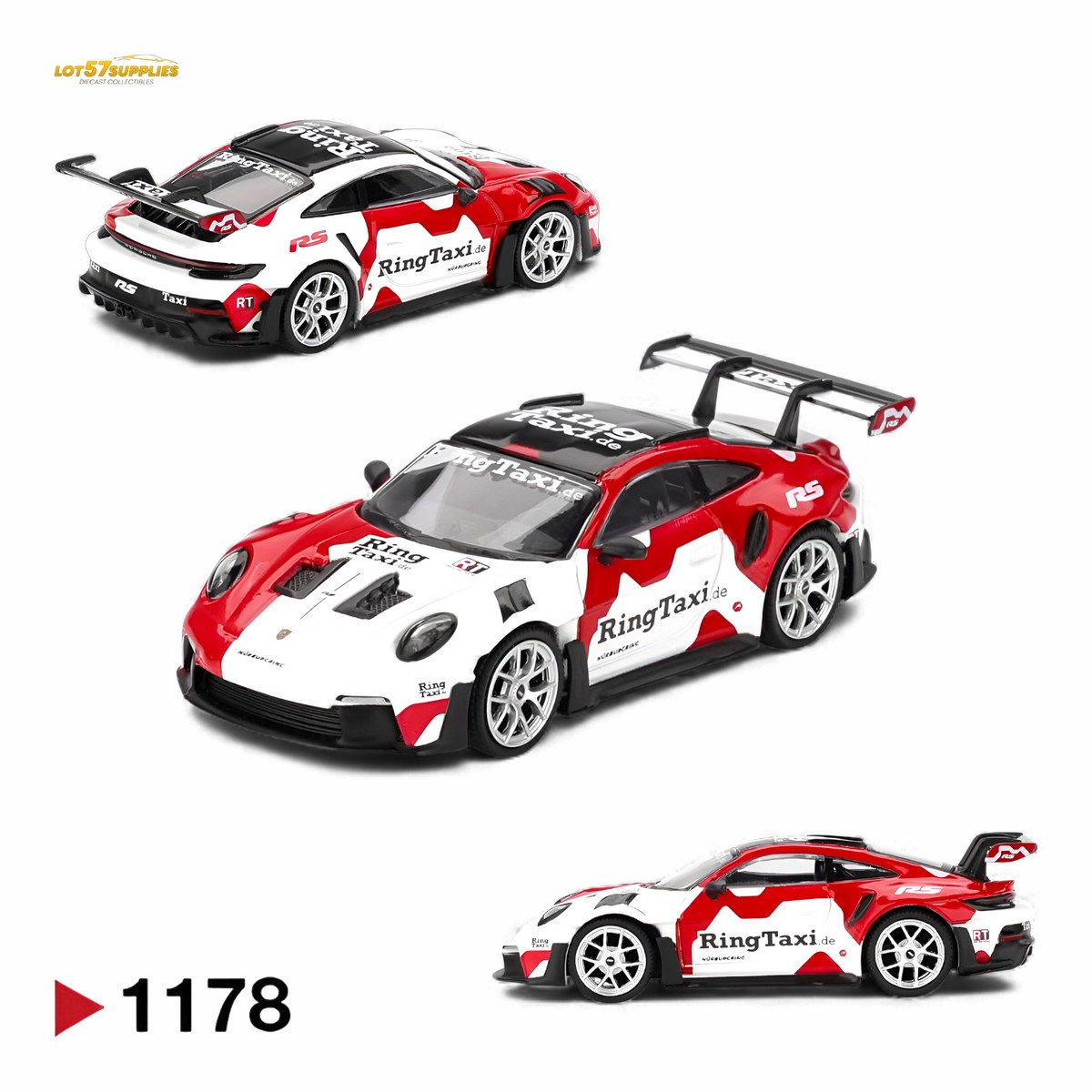 (Pre-Order) Mini GT Porsche 911 GT3 RS Weissach RingTaxi 1:64