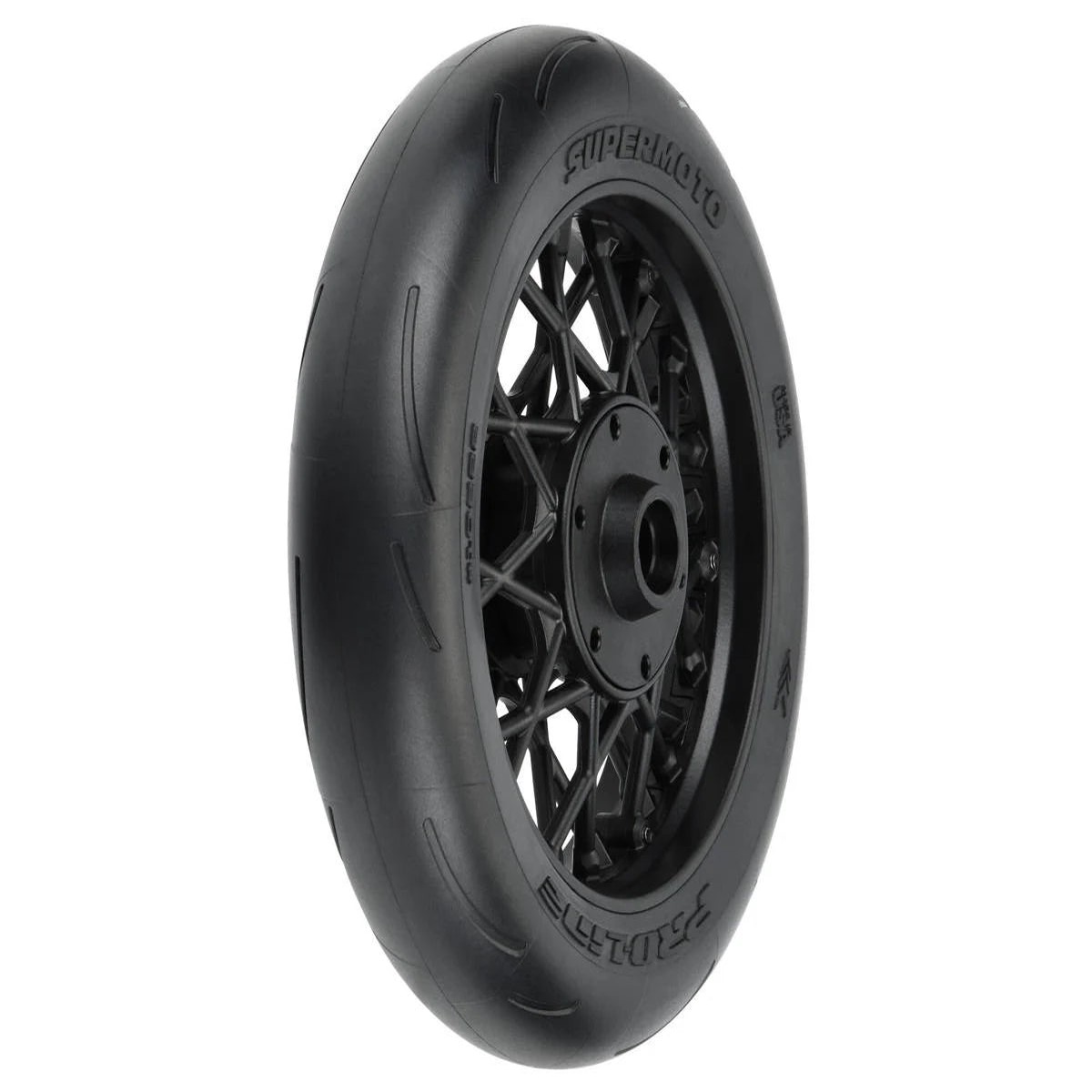 Pro-Line PRO10222-10 1/4 Supermoto Front Tire Pre-Mounted (Black) (1) (S3)
