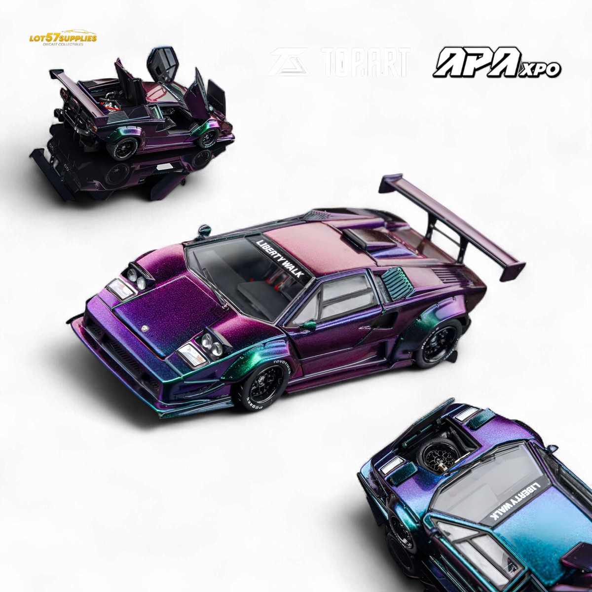 TOPART Lamborghini Countach Liberty Walk Chameleon 1:64