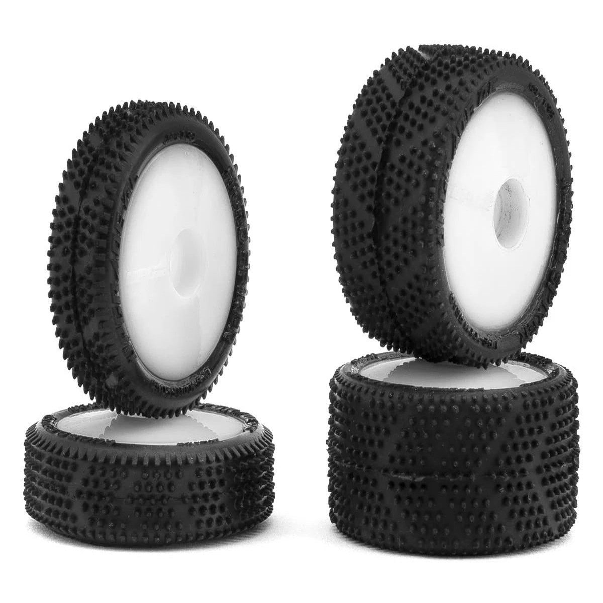 UpGrade RC UPG-10011 Micro Spiker Pre-Mounted Front and Rear Carpet Tires for Losi Micro-B (White)