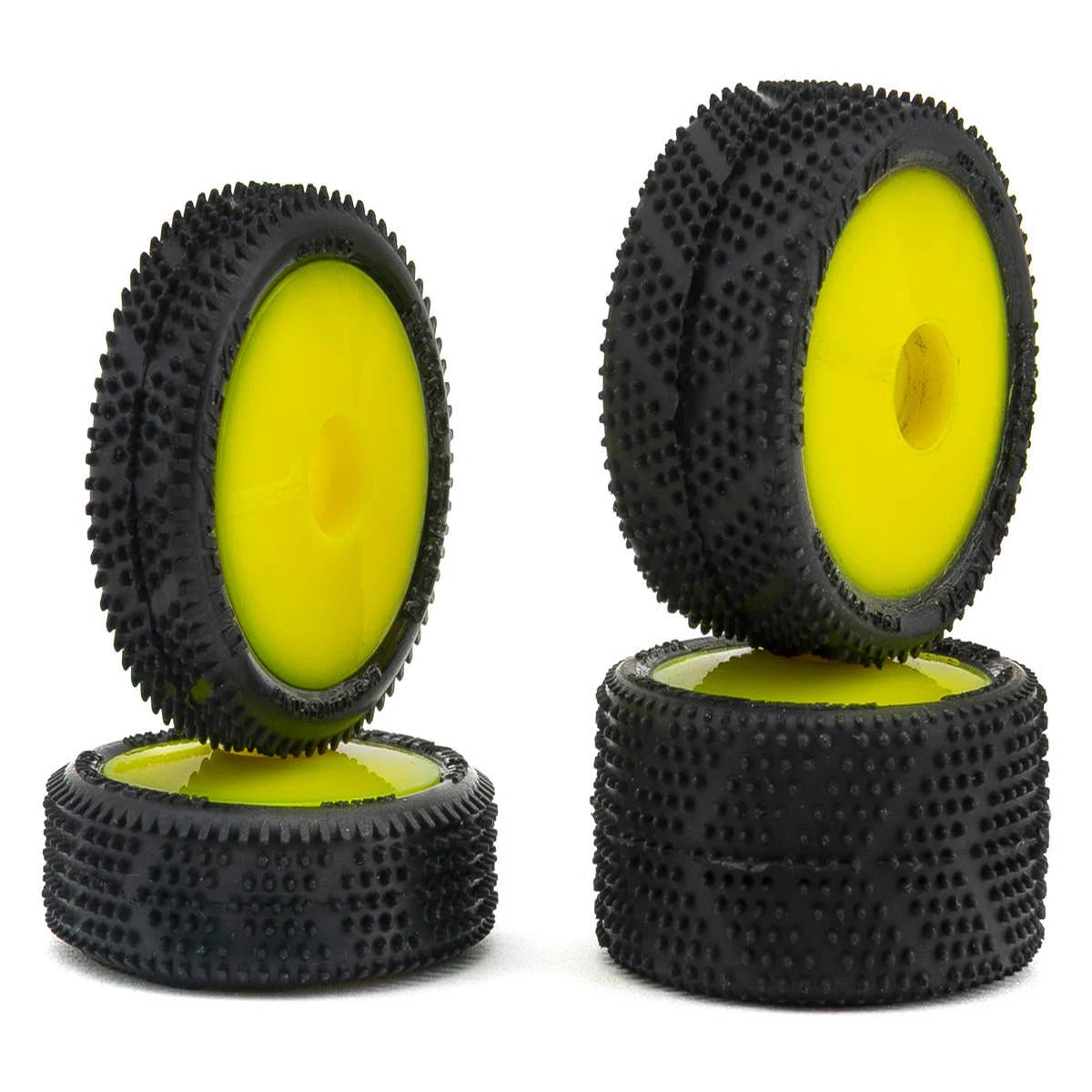 UpGrade RC UPG-10011-Y Micro Spiker Pre-Mounted Front and Rear Carpet Tires for Losi Micro-B (Yellow)
