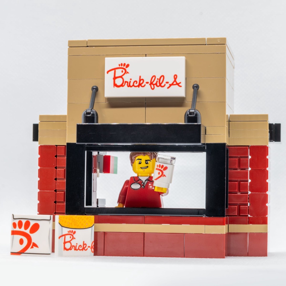 Brick-Fil-A Food Stand with Employee Minifig
