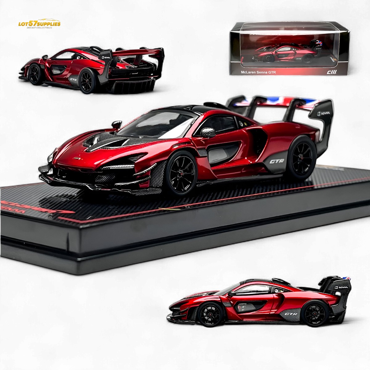 CM Model McLaren Senna GTR Metallic Red 1:64