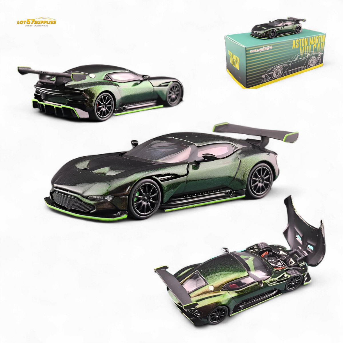 Fine Works64 Aston Martin Vulcan Chameleon Green 1:64