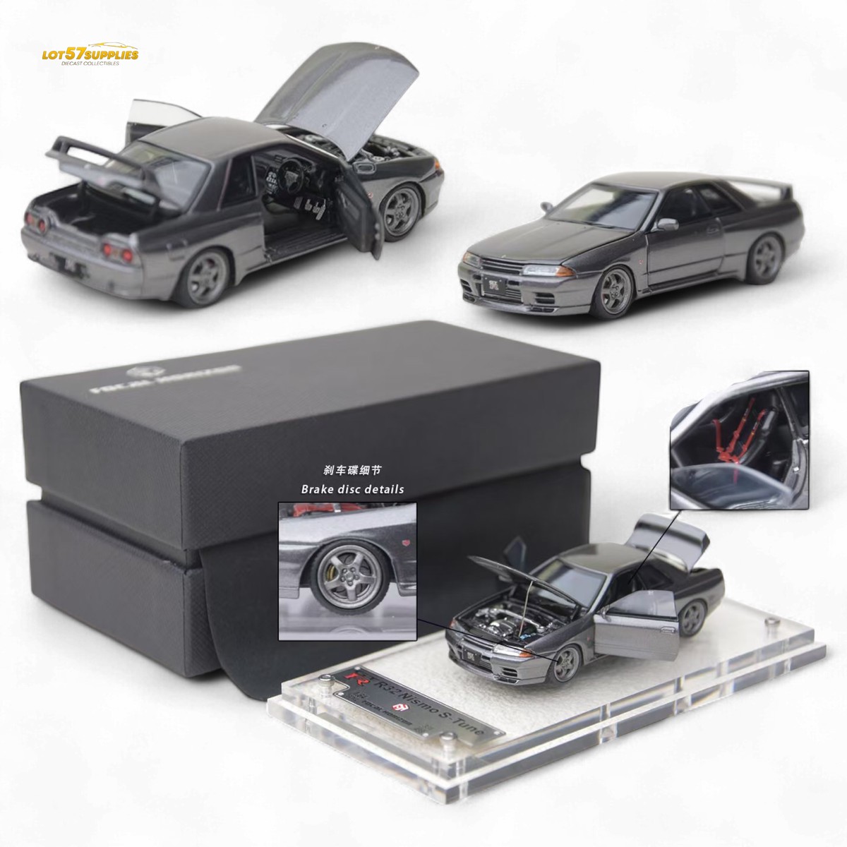 Focal Horizon Nissan Skyline GT-R R32 Nismo S-Tune Gun Grey 1:64