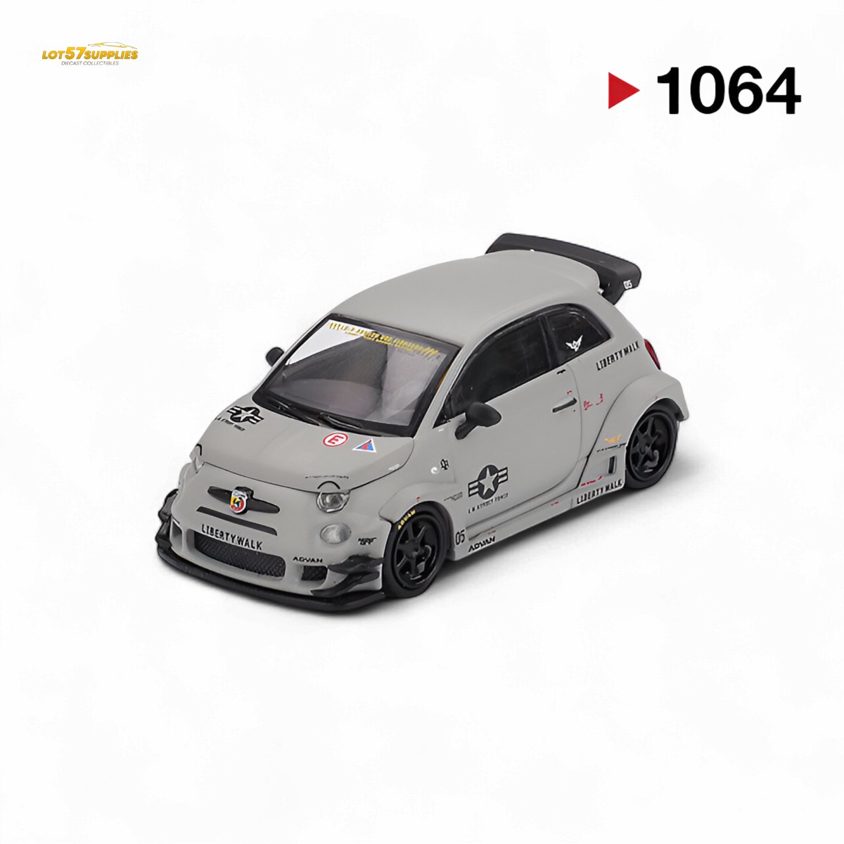 Mini GT Abarth 595 LB-WORKS x Abas Works Grey 1:64