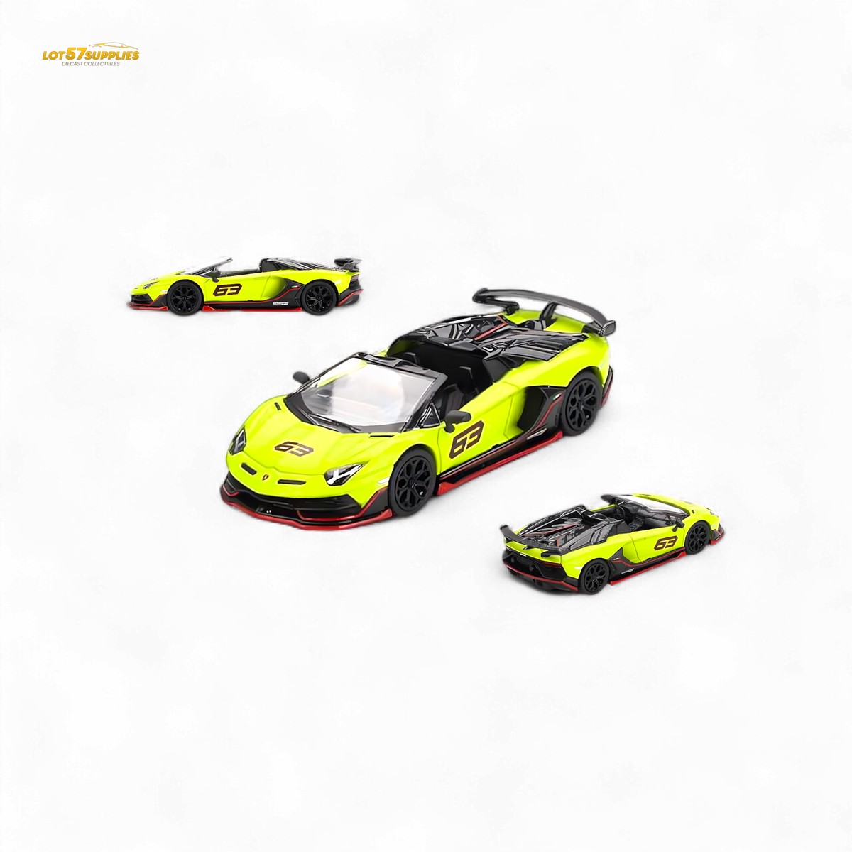 Mini GT Lamborghini Aventador SVJ 63 Roadster Verde Shock 1:64
