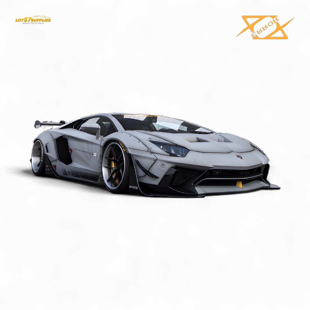 (Pre-Order) 404ERROR Lamborghini Aventador LBWK 2.0 Fighter Gray 1:64