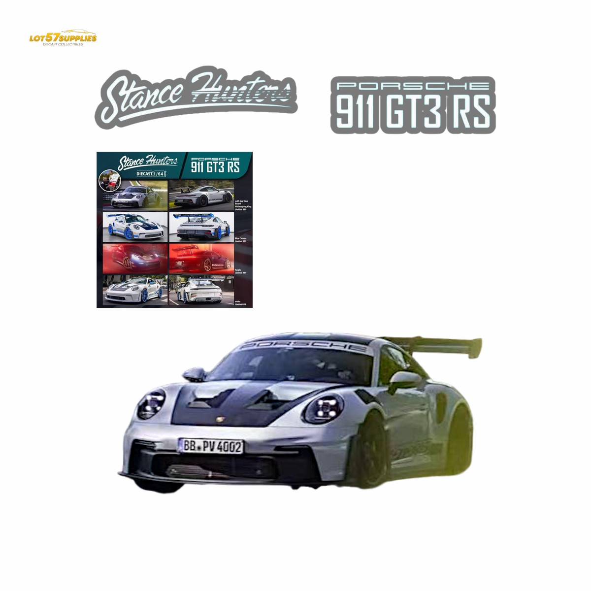 (Pre-Order) Stance Hunters Porsche 911 GT3 RS Nrburgring Livery 1:64