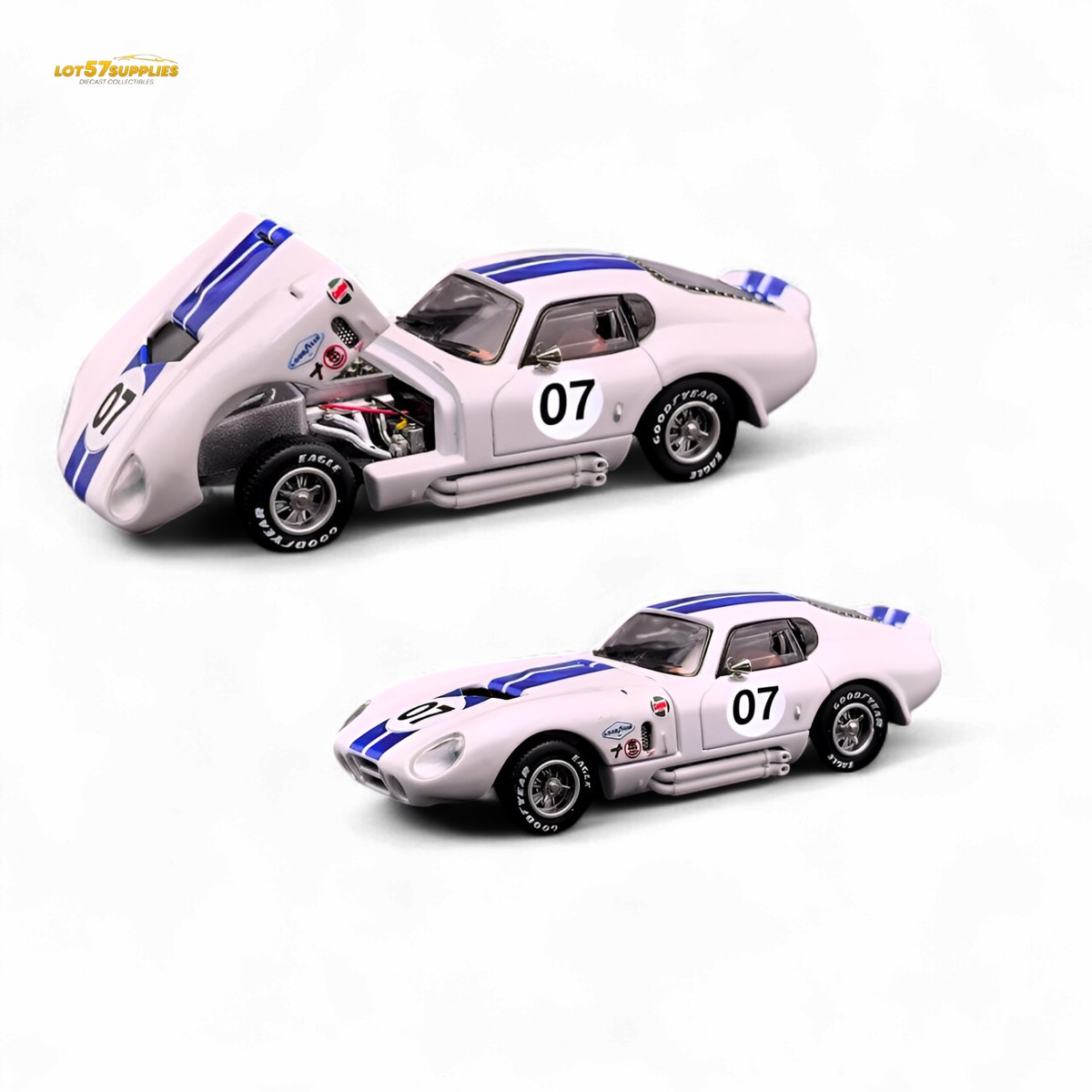 Fine Works64 Shelby Daytona White with Blue Stripes 1:64