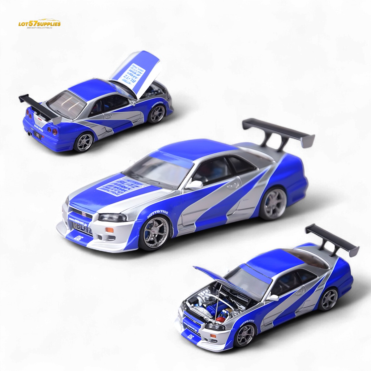 Focal Horizon Skyline GT-R R34 NFS Silver Blue 1:64
