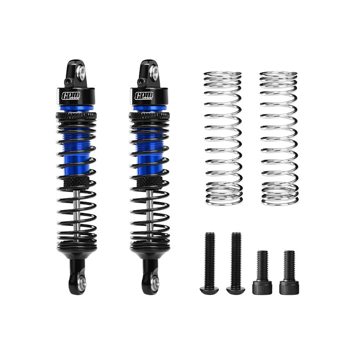 GPM RACING,ARRMA-QUAKE GROM 6061-T6 ALLOY FRONT/REAR ADJUSTABLE PROGRESSIVE SPRING SHOCK 71MM MQM071F/R