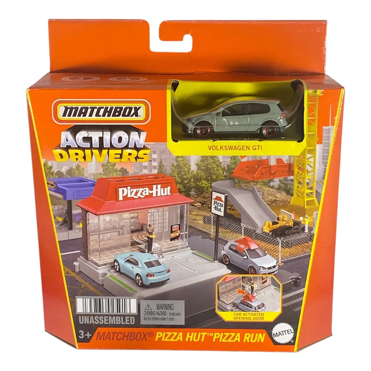 Matchbox Pizza Hut Pizza Run – Action Drivers Vehicle Playset w/ Volkswagen GTI