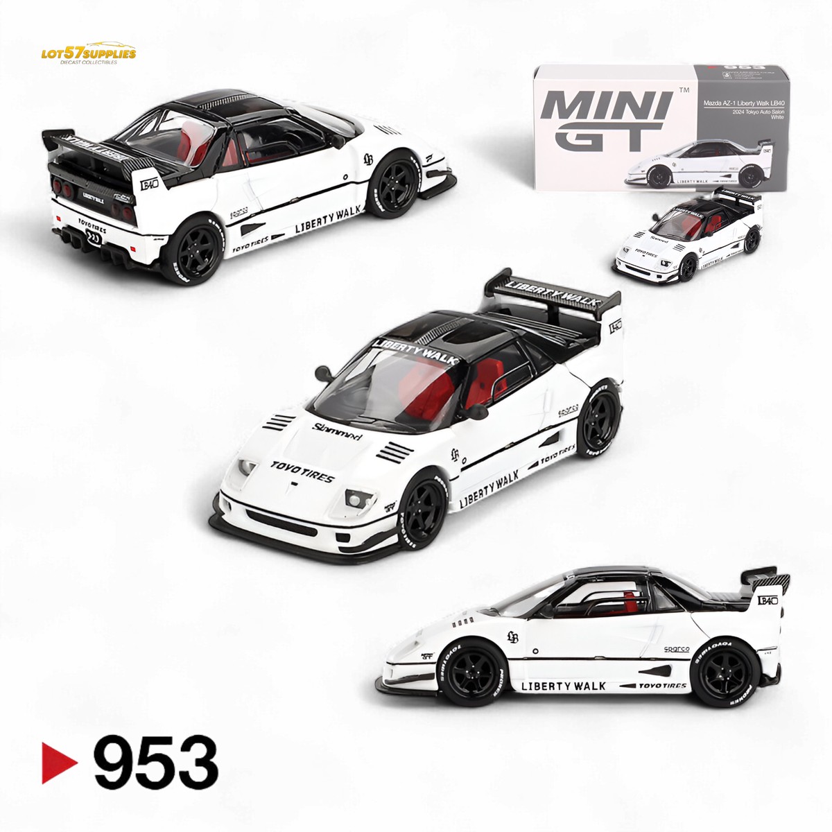 Mini GT Mazda AZ-1 Liberty Walk LB40 White 1:64