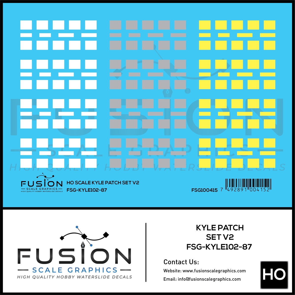 HO Scale KYLE Patch Set V2 Decal Set