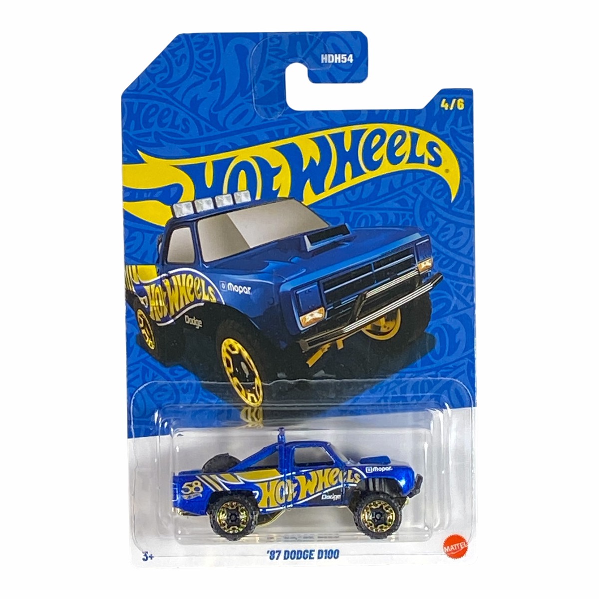 Hot Wheels ’87 Dodge D100 – Blue & Gold Series 4/6