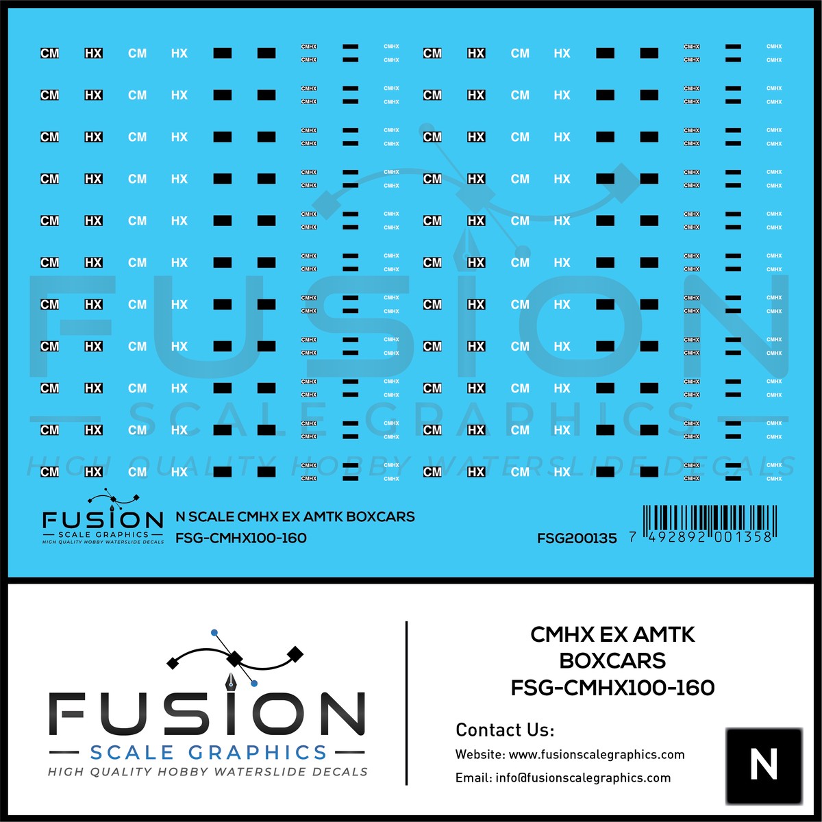 N Scale CMHX Ex AMTK Boxcars Decal Set