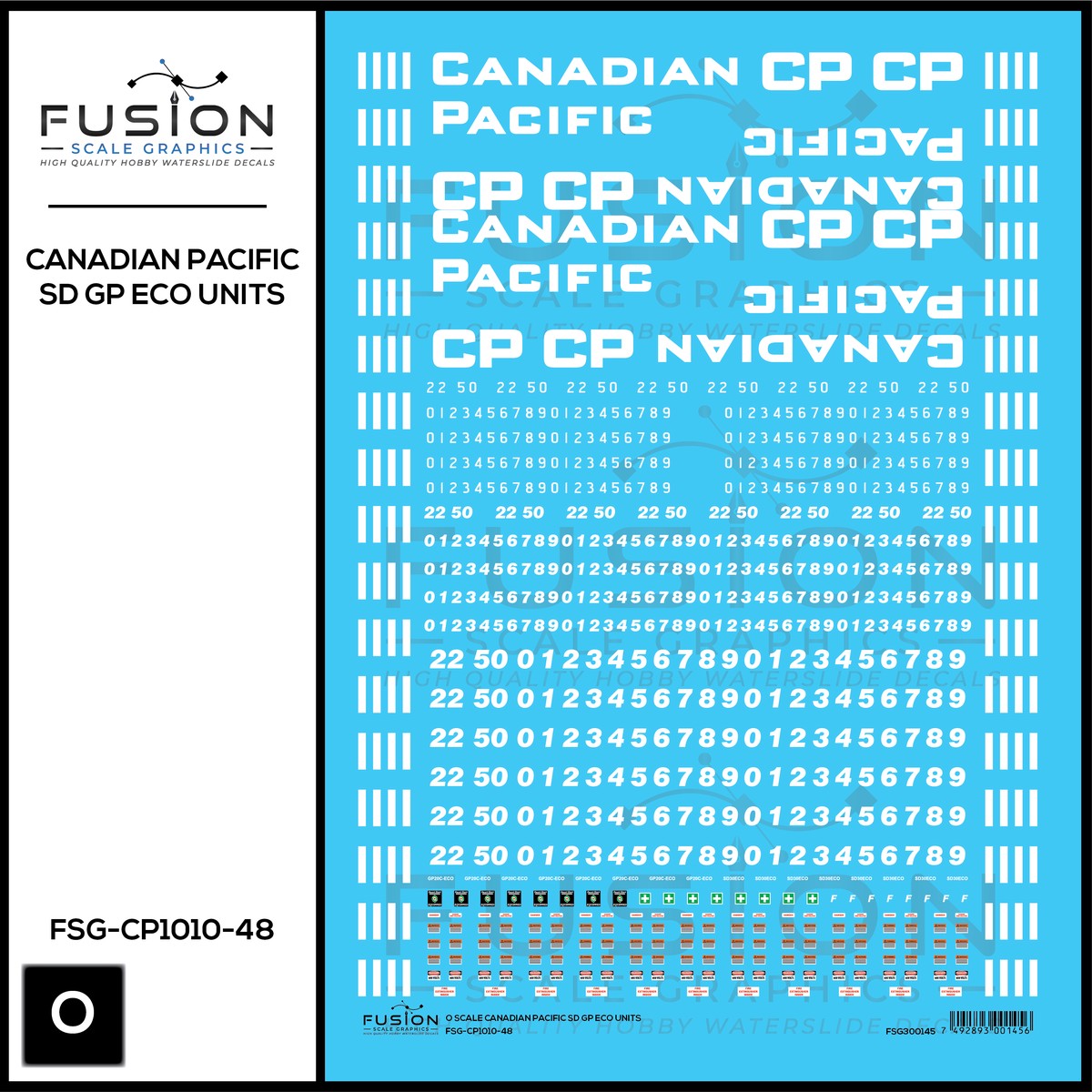 O Scale Canadian Pacific EMD SD GP ECO Rebuild Locomotive Decal Set