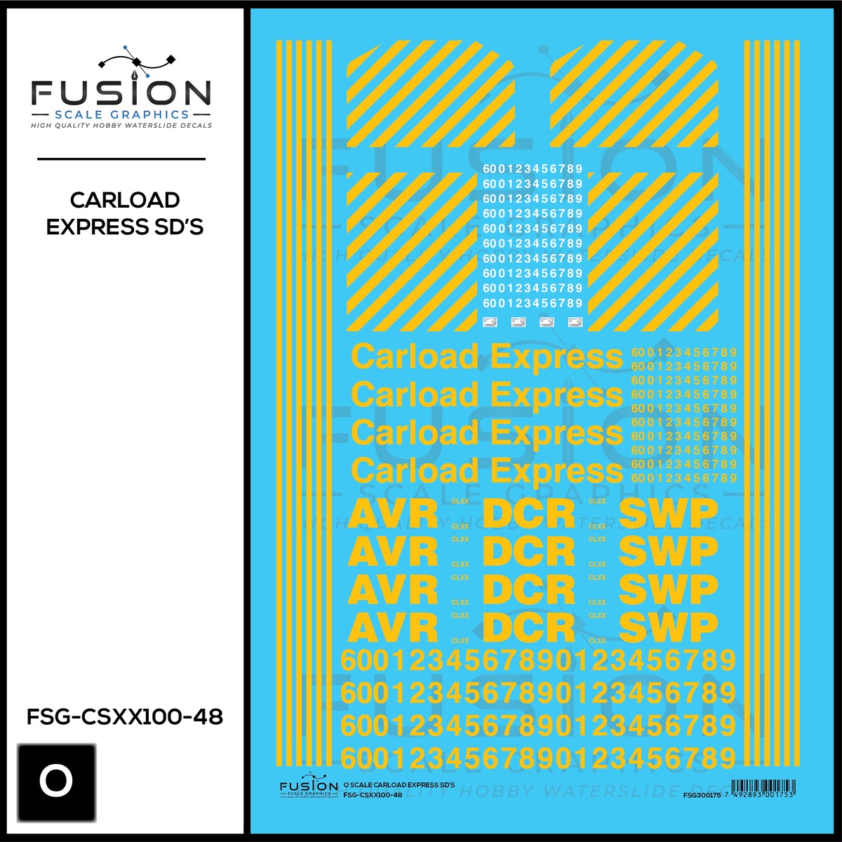 O Scale Carload Express EMD SD60M Locomotives Decal Set