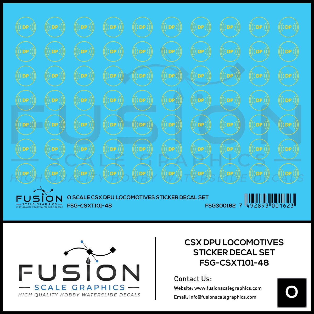 O Scale CSX Distributed Power DP Logos Decal Set