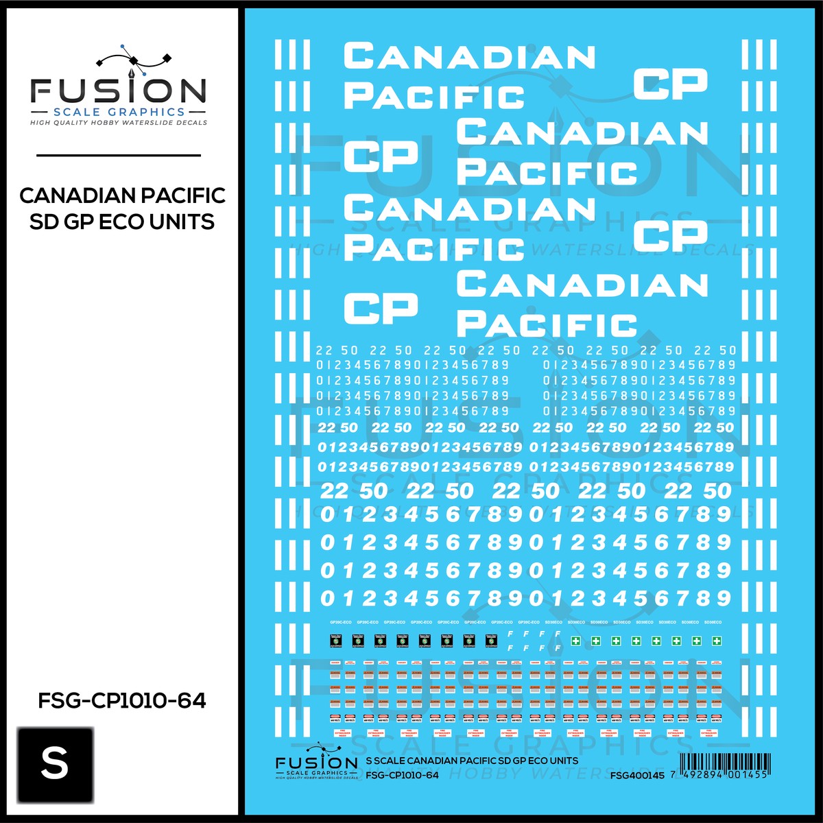 S Scale Canadian Pacific EMD SD GP ECO Rebuild Locomotive Decal Set