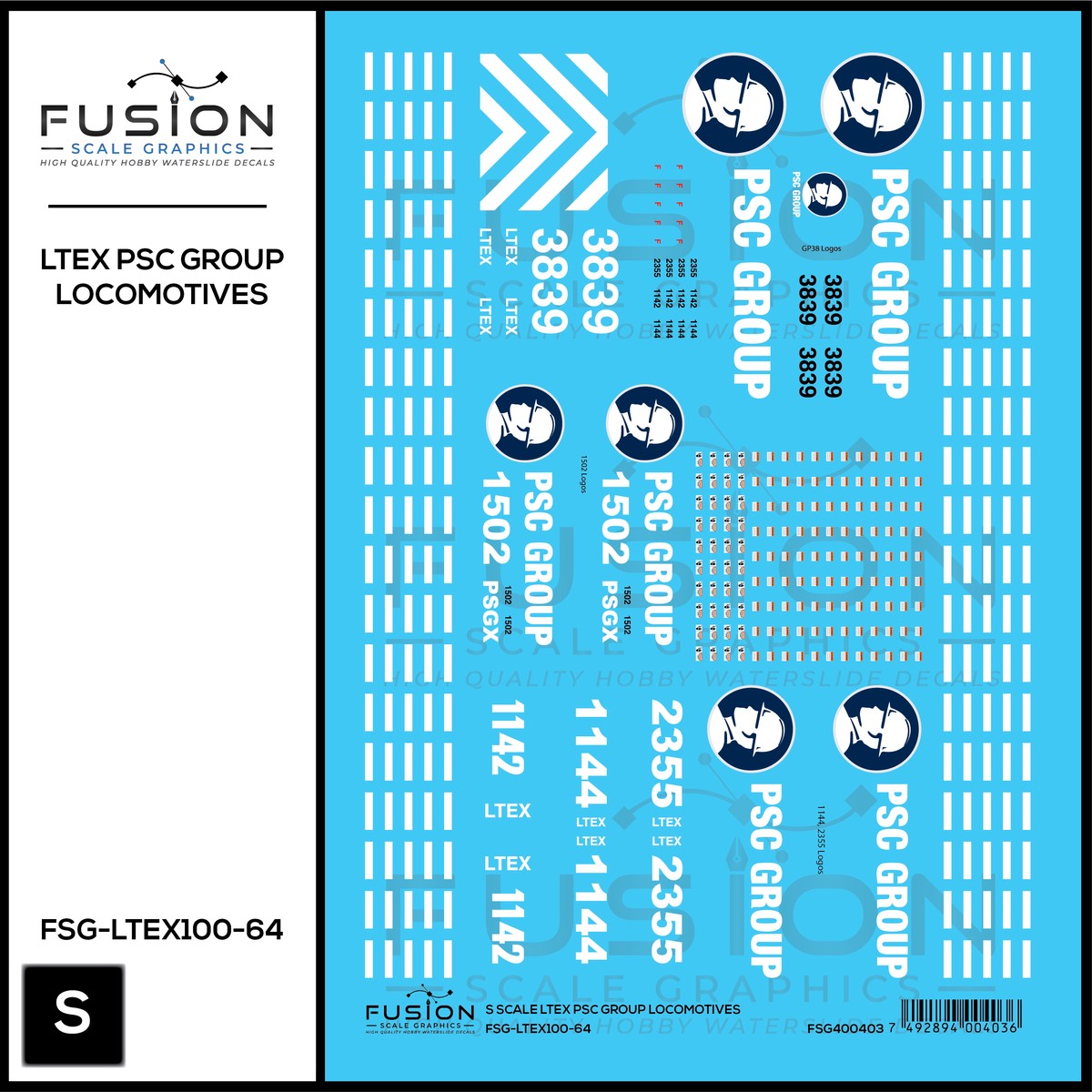 S Scale LTEX PSC Group Locomotives Decal Set