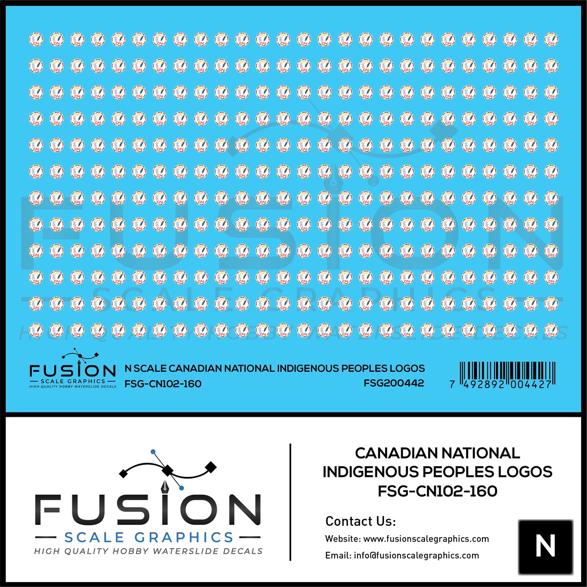 N Scale Canadian National Indigenous Peoples Logos Decal Set