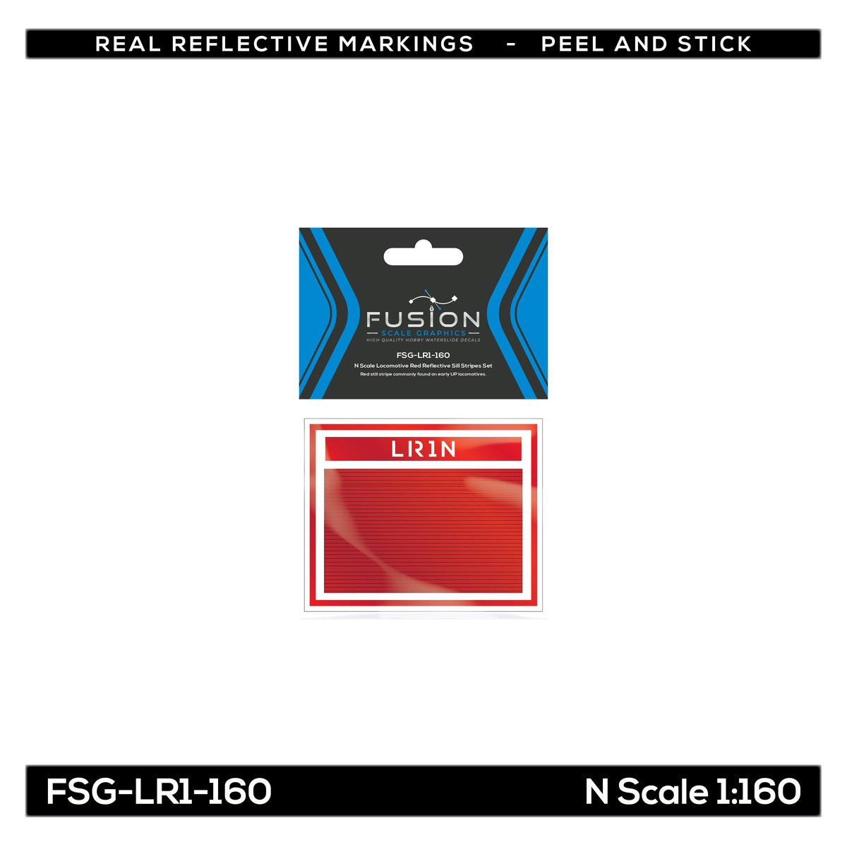 N Scale Railroad Locomotive Red Reflective Markings Set