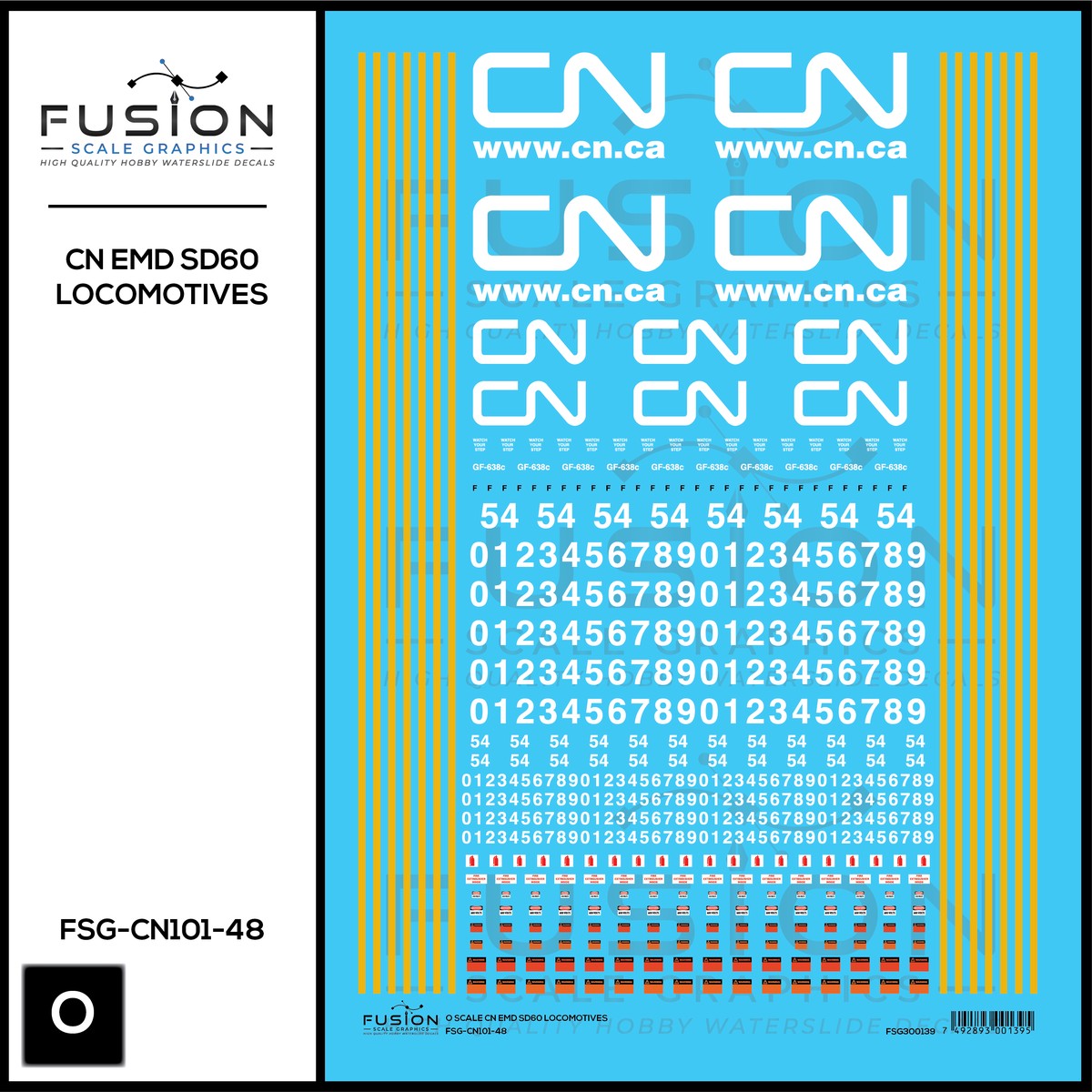 O Scale Canadian National EMD SD60 Locomotives Decal Set