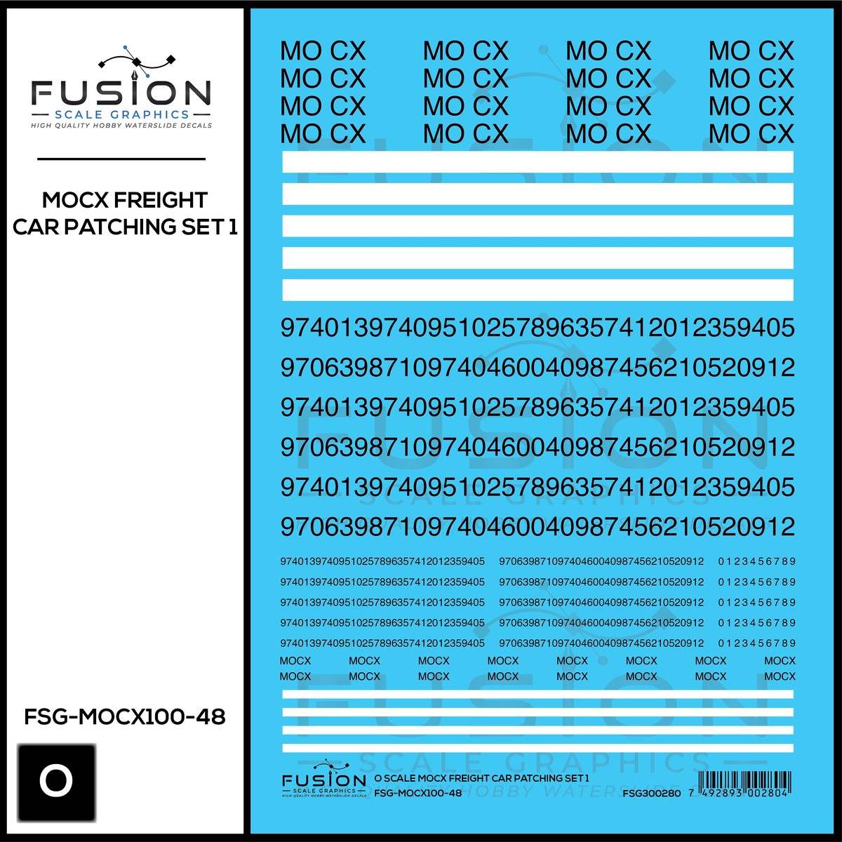 O Scale MOCX Freight Car Patching Set 1 Decal Set