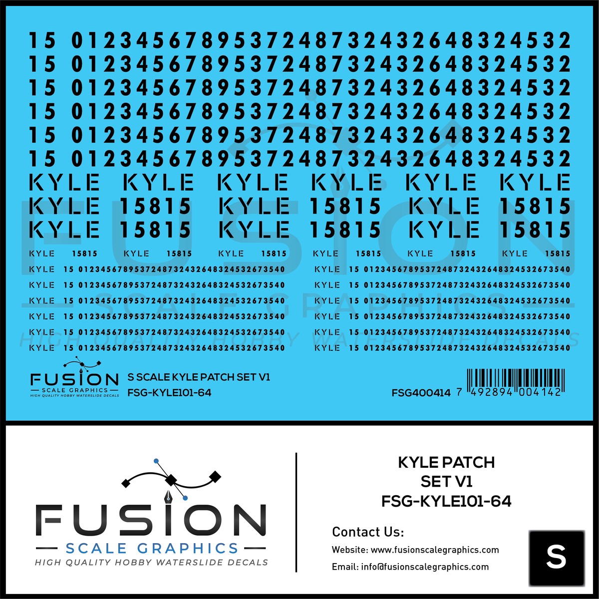 S Scale KYLE Patch Decal Set V1