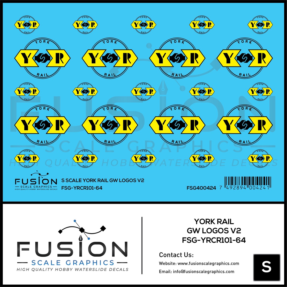 S Scale York Rail GW Logos V2 Decal Set