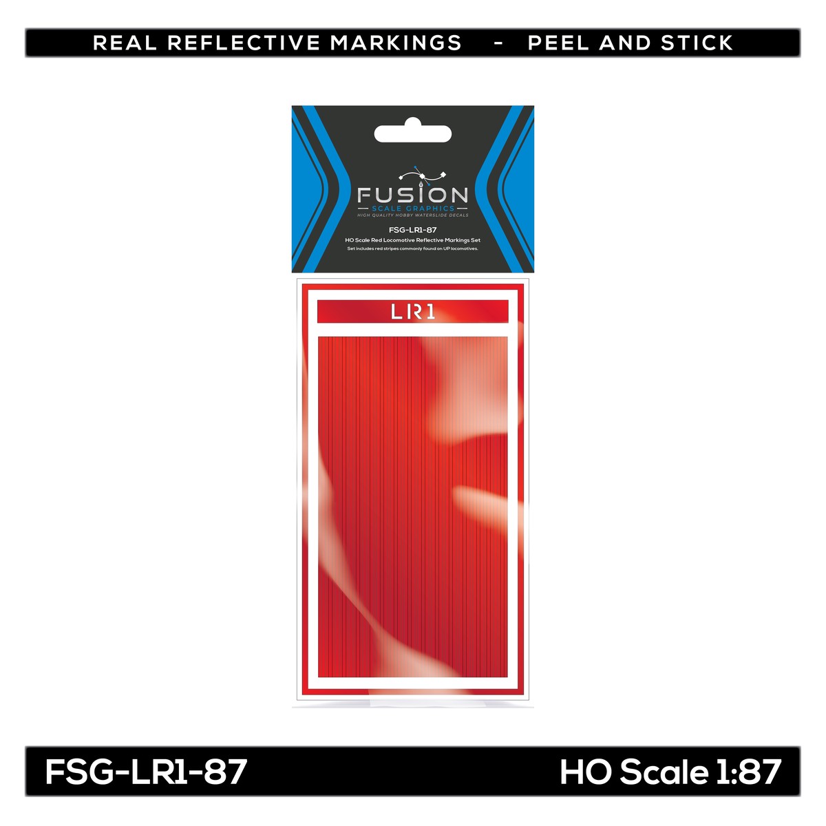 HO Scale Railroad Locomotive Red Reflective Markings Set