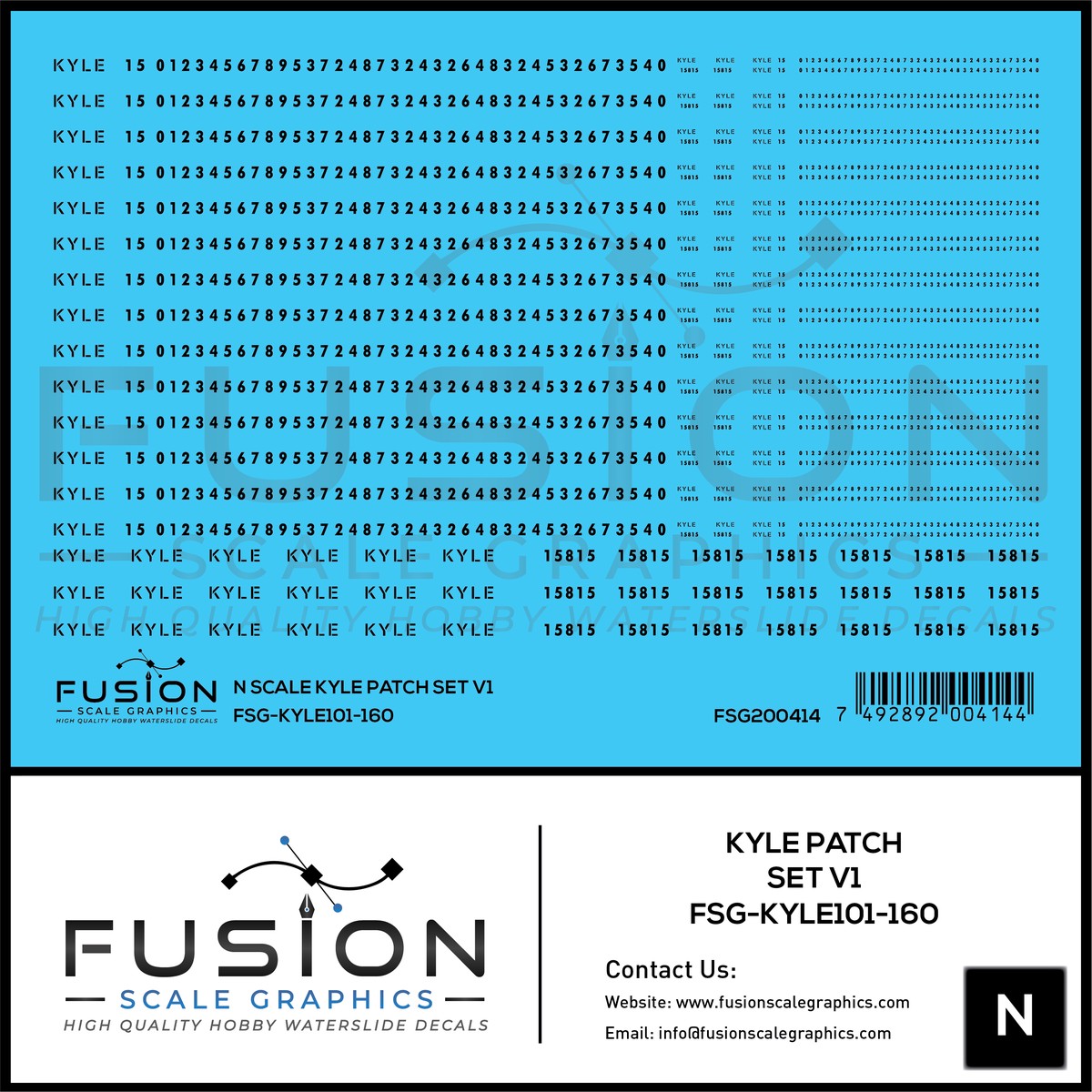 N Scale KYLE Patch Decal Set V1