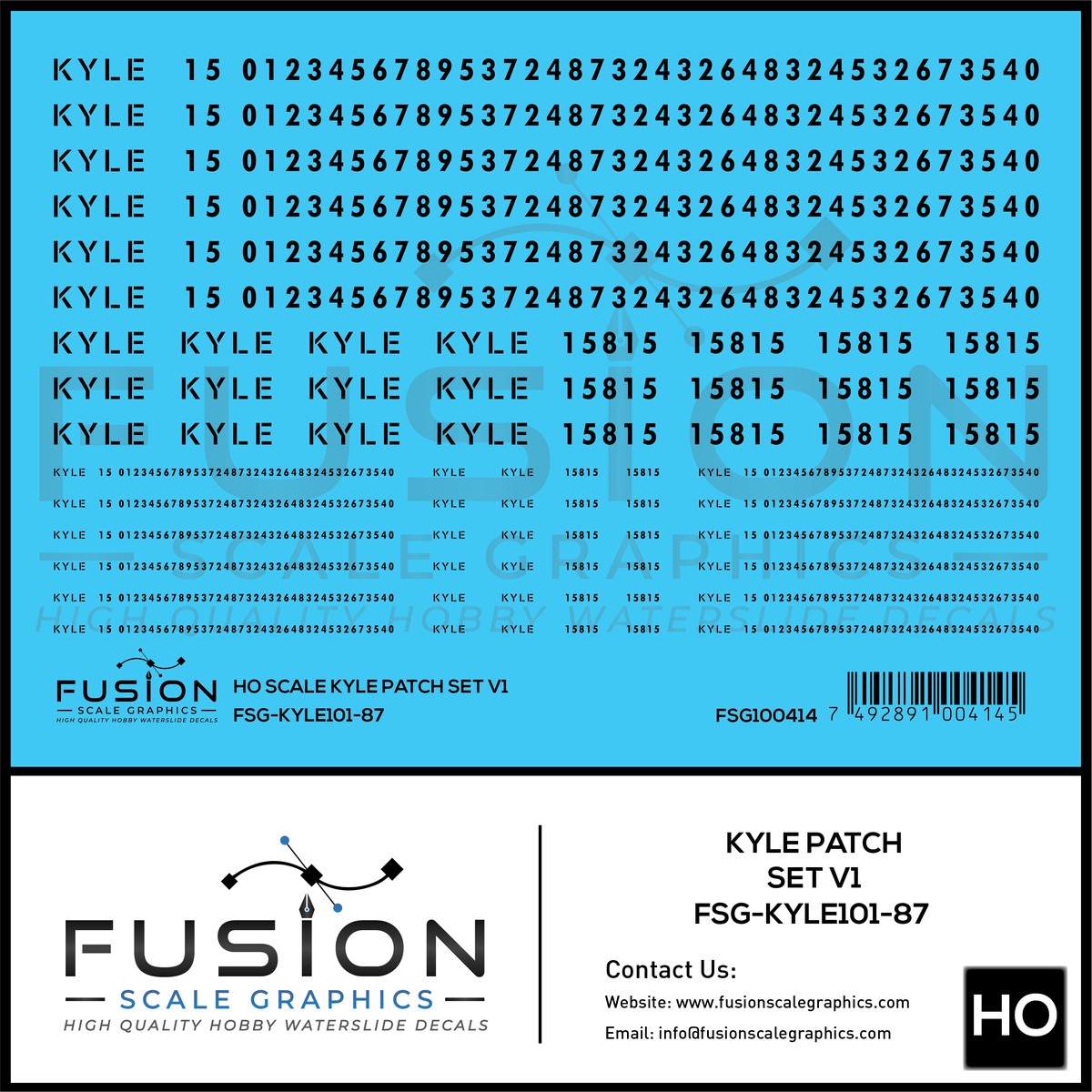 HO Scale KYLE Patch Set V1 Decal Set