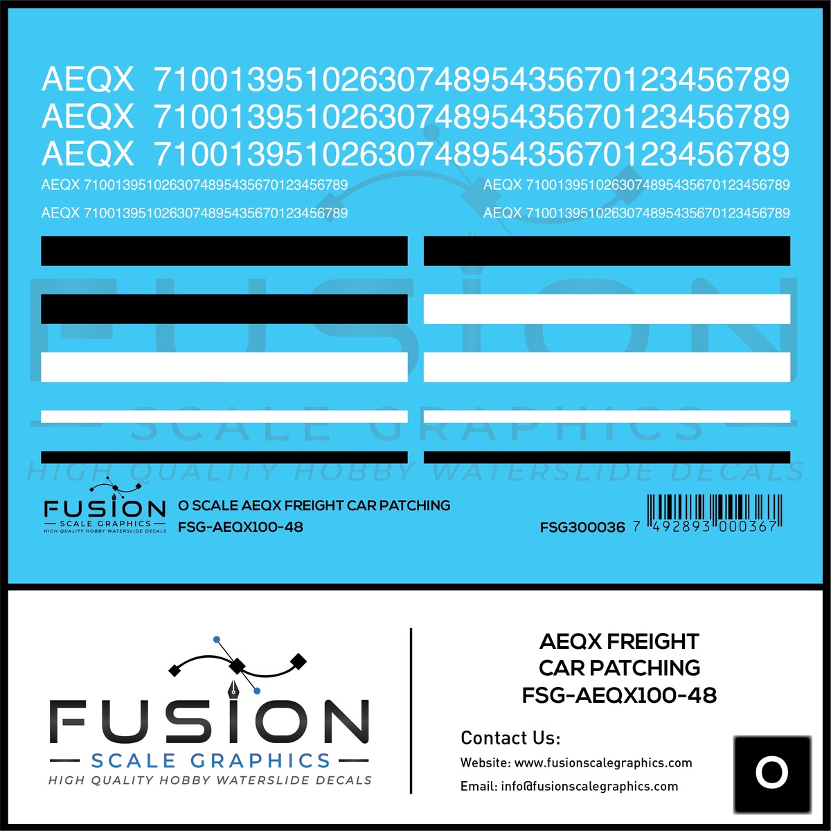 O Scale AEQX Freight Car Patching Decal Set