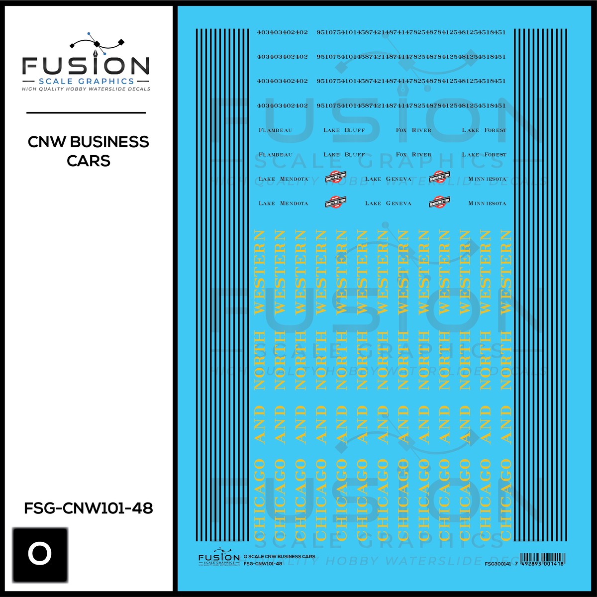 O Scale CNW Chicago & North Western Business Cars Decal Set