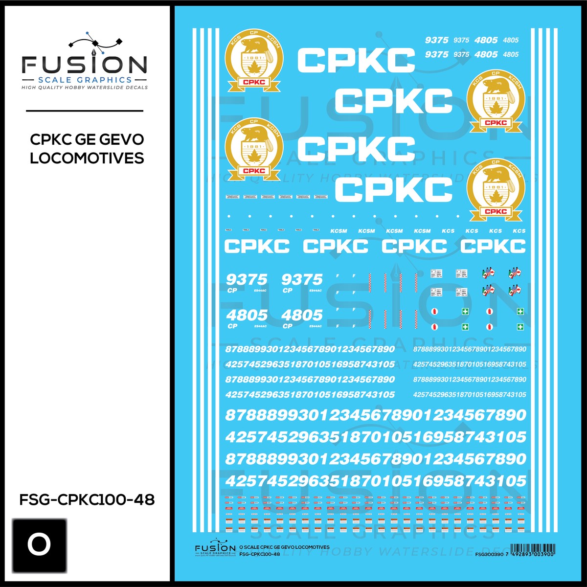 O Scale CPKC GE GEVO Locomotives Decal Set